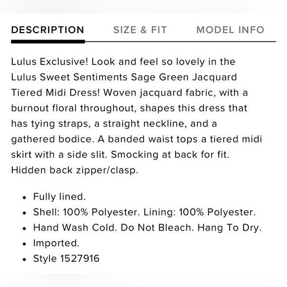 Lulus Sweet Sentiments Sage Green Jacquard Tiered Midi Dress size L - Picture 9 of 9